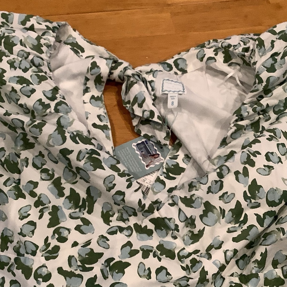 Crown & Ivy x Society Dress Cabana Off White and Green Maxi 100% Cotton NEW - Picture 7 of 13